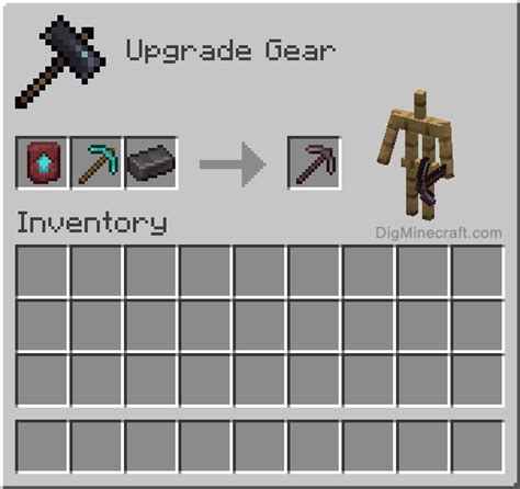 How to make netherite pick Take your netherite scrap and using your crafting table combine 4 of them with 4 gold ingots