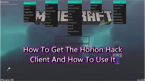 How to open horion client menu  Procedure