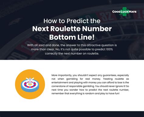 How to predict next number in roulette  Unless, you want to wander into Bayesian statistics