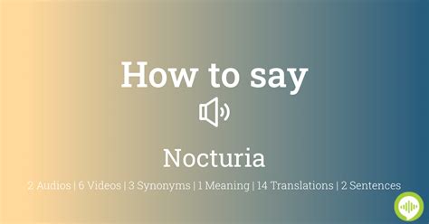 How to pronounce nocturia 