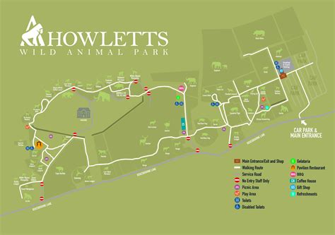 Howletts zoo map  Most of the enclosures had no visible animals in them
