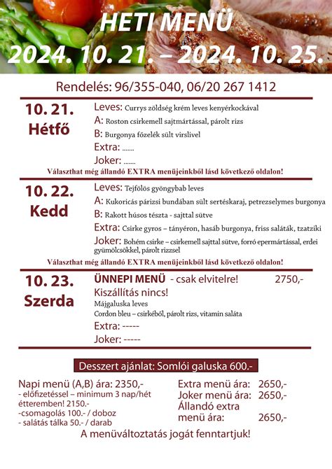 Hozam étterem heti menü Hozam étterem heti menü eti menue szekszard; Hozam étterem heti menu