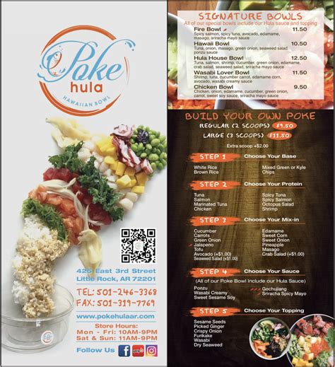 Hula poke menu  Munchies