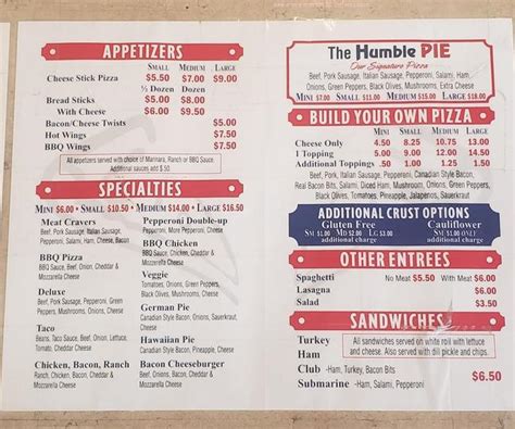 Humble pie pratt menu  Awesome Pie is more like it