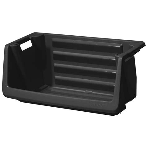 Husky 45 Gal. Latch and Stack Tote with Wheels in Black with Red