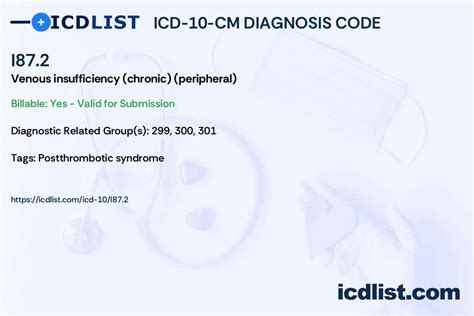 I87.2 icd 10 2 Venous Insufficiency (chronic peripheral) I87