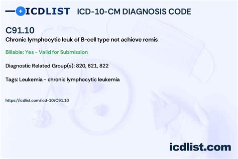 2024 ICD-10-CM Diagnosis Code C91.10: Chronic lymphocytic leukemi…