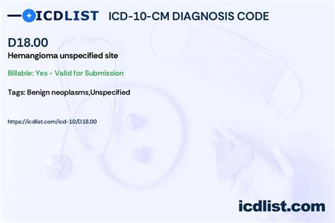 2024 ICD-10-CM Diagnosis Code D18.00 - ICD10Data.com