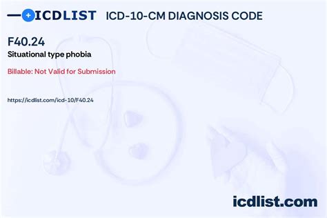 2024 ICD-10-CM Diagnosis Code F40.24: Situational type phobia