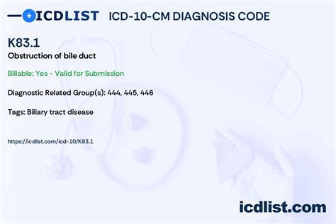 2024 ICD-10-CM Diagnosis Code K83.1: Obstruction of bile duct