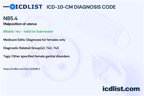 2024 ICD-10-CM Diagnosis Code N85.4: Malposition of uterus