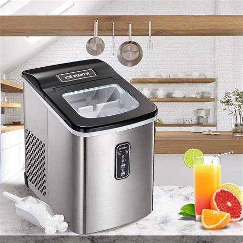 Frigidaire 44 lbs. Freestanding Crunchy Nugget Ice Maker in Stainless Steel and Black