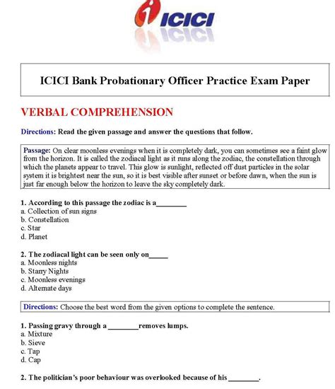 Icici bank question paper ICICI Bank Sampler Question Papers; ICICI Banker PO Exam Pattern; Eligibility Criteria for ICICI PO Exam; ICICI PO-Probationary Officer Exams Previous Year Question Papers; Get ICICI Bank PO Question Papers PDF