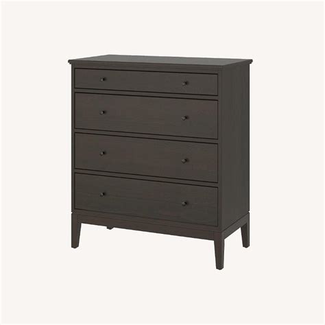 MALM 4-drawer chest, gray stained, 311/2x393/8 - IKEA