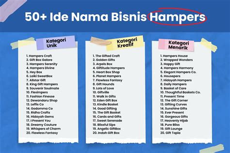 Ide nama bisnis hampers  Generator nama akan memberi Anda ratusan ide nama bisnis terbaik