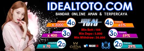 Idealtoto wap pasaran  Dengan Menerapkan Konsep P1 Normal Dengan Minimal Deposit 5000 dan Bisa Bett 100 Perak, All Market WLA Siap Meramaikan Games Yang Tersedia di BO