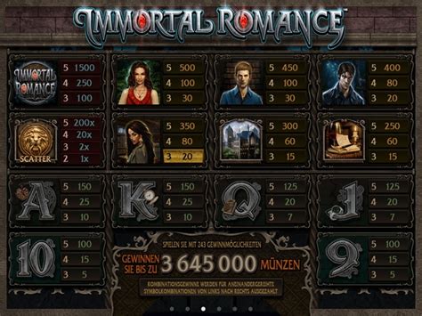 Immortal romance spielen  The basic symbols pay on three to five matches