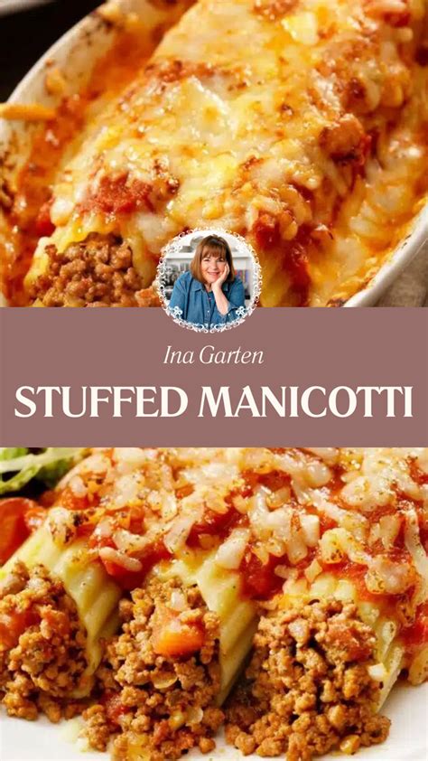 Ina garten manicotti Cook the pasta in a large pot of boiling salted water until tender but still firm to the bite, stirring occasionally, about 4 minutes