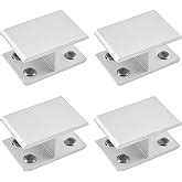 Increway glass clamp INCREWAY Glass Clamp, 4 Pack Adjustable Double Side Aluminum Alloy Glass Shelf Support Bracket, Glass Clip Clamp Holder for 10-12mm Thickness, 180 Degrees