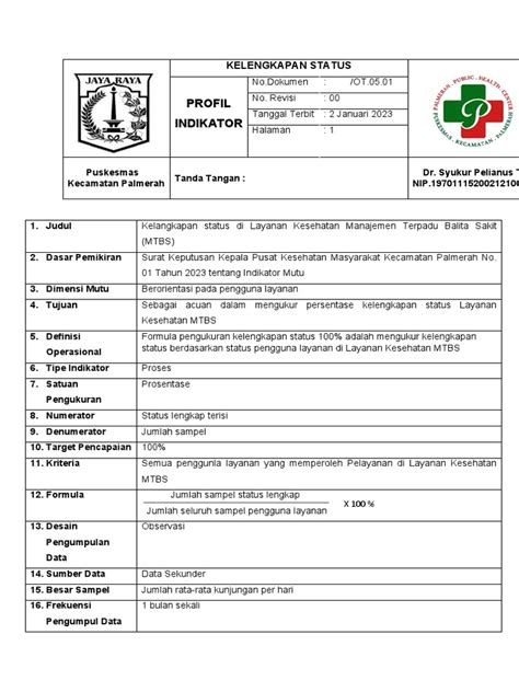 Indikator mutu pelayanan mtbs 2 MANAJEMEN RESIKO 5