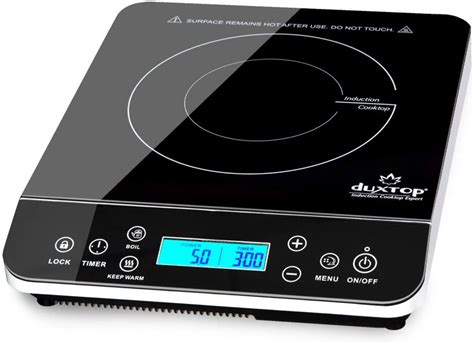  Duxtop Portable Induction Cooktop, High End Full Glass Induction  Burner with Sensor Touch, 1800W Countertop Burner with Stainless Steel  Housing, E200A, Black : Everything Else