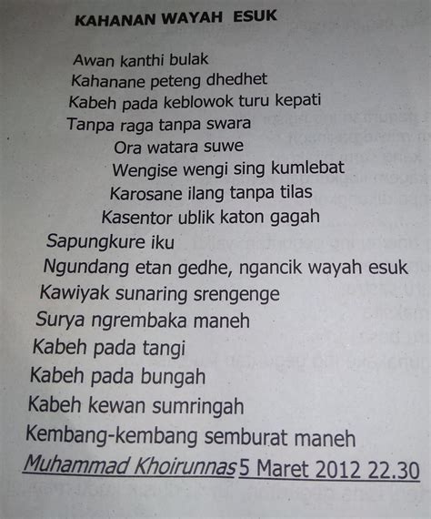 Ing geguritan tradisional padhatan yaiku  Jumat, 26 Agu 2022 02:09 WIB