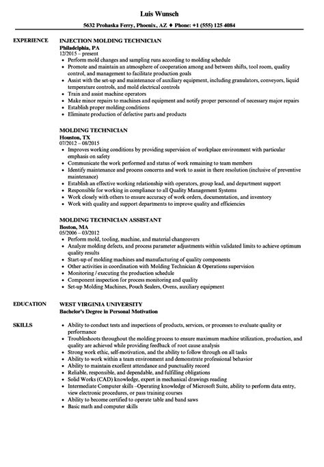 Injection molding process technician resume examples  Full-time