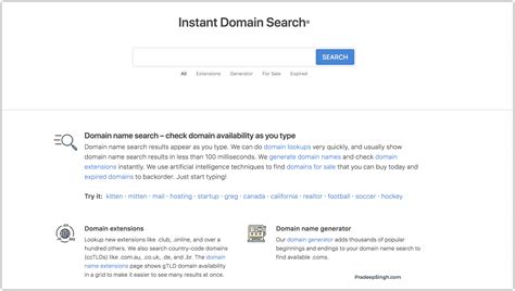 Instandomain Build your brand on a great domain