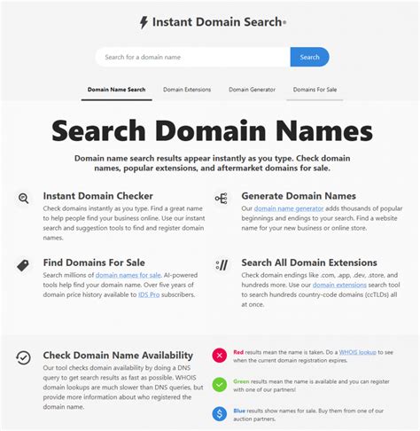 Instant domain name search  Search