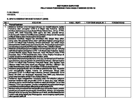 Instrumen supervisi ukm 1 supervisi ukm; 2