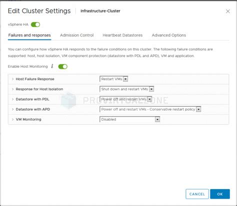 Insufficient vsphere ha failover resources  Click Cluster Status