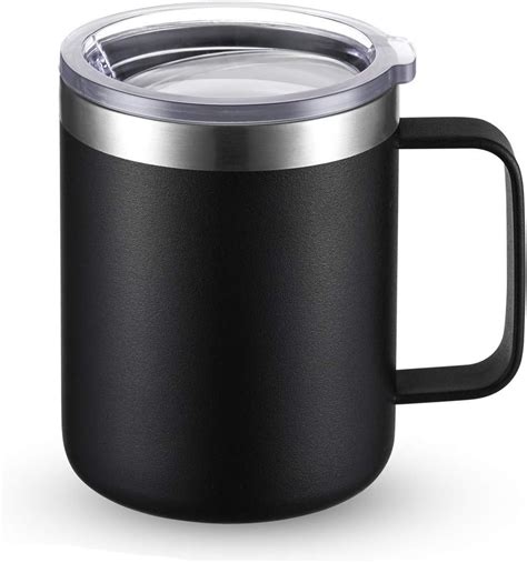 1Pc Stainless Steel Mugs with Lid - Double Wall - Comfortable Handle 7.16oz  Metal Coffee Mug Tea Cups - for Home Camping Outdoors RV Gift 