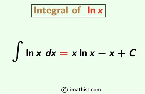 Integral of lnx  which does not present any difficulties