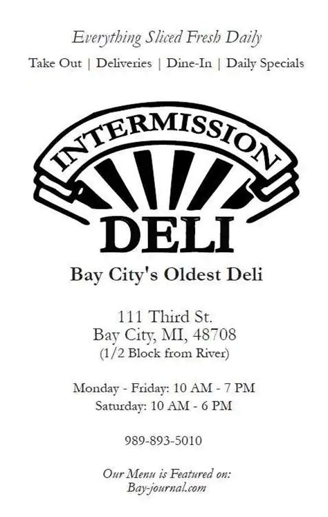 Intermission deli bay city mi  INTERMISSION DELI OF BAY CITY L 