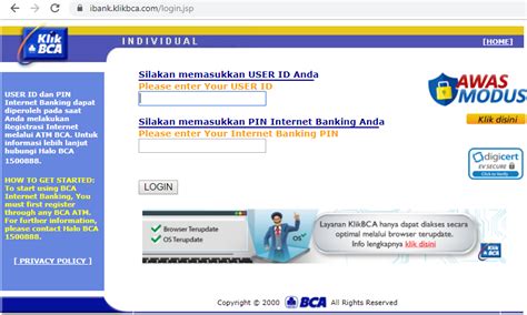 Internet banking bca individual Sedangkan cara bayar Indihome via internet banking BCA adalah sebagai berikut: Masuk ke halaman resmi internet banking BCA