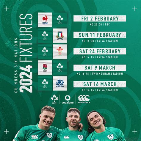 Ireland rugny fixtures  We have the 2023 rugby union calendar here for you at BoyleSports! In this post you can find all the fixtures for the year ahead