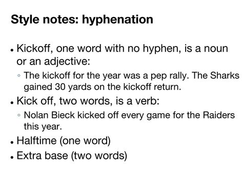 Is kick off hyphenated 