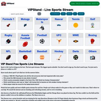 Is vipstand down Web sports search engine, which helps you find quality sports streams over online