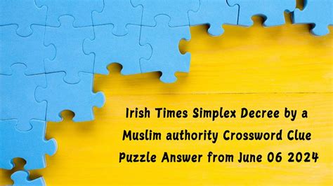 Islamic decree crossword clue  played smoothly