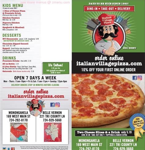 Italian village pizza belle vernon menu  Pizza Restaurants (1) Website View Menu