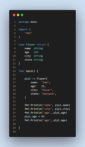 Iterate over struct fields golang XX: If a struct type is defined, or used as a type literal (including as the type in an alias declaration), in a package compiled at language version 1