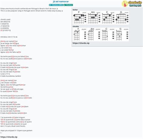 Ja sei namorar ukulele  Já Sei Namorar — Tribalistas 