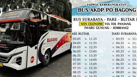 Jadwal bus bagong kediri blitar  Rosalia Indah Surabaya