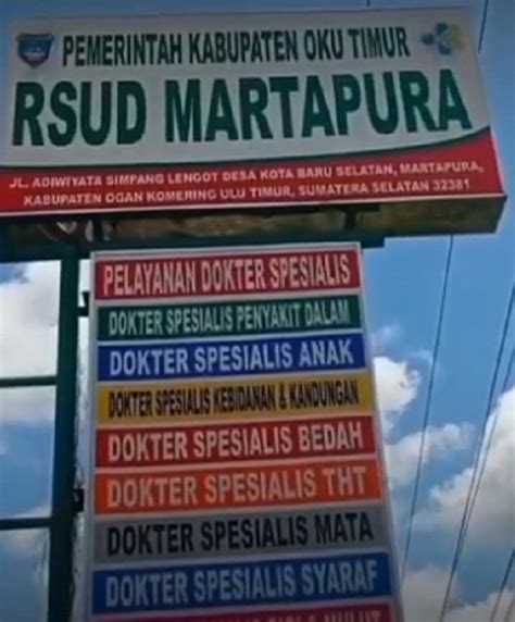 Jadwal dokter rsud martapura oku timur M