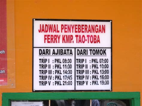 Jadwal penyebrangan ajibata 260 unit