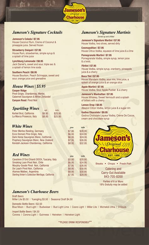 Jameson's carryout menu  Not sure where your closest restaurant is? Search our store locator! Then select “carryout” and craft your pizza masterpiece