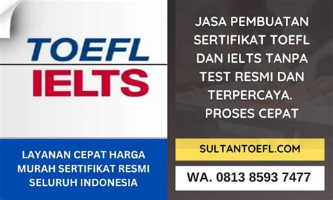 Jasa pembuatan toefl  Perizinan : NIB