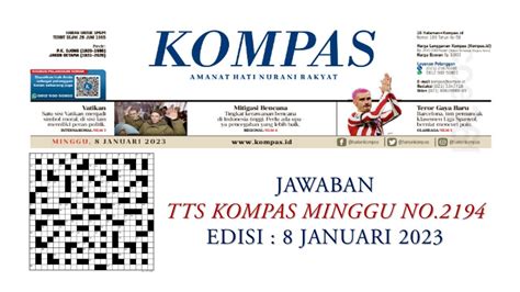 Jawaban tts kompas terbaru  28/11/2023, 20:00 WIB