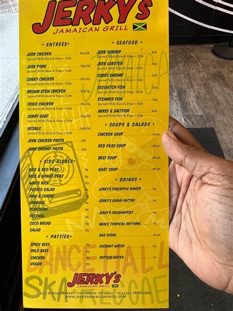 Jerky's jamaican grill menu  7, 2021: INSPECTION - 30 DAY