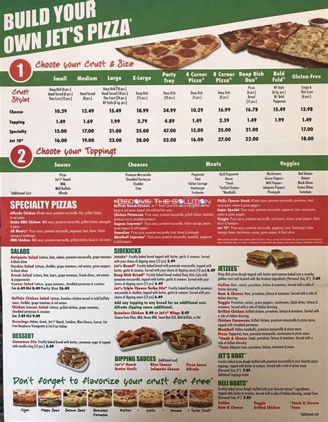 Jet's pizza menu  Pizza Delivery in Flushing can be ordered through our app, website, text or phone